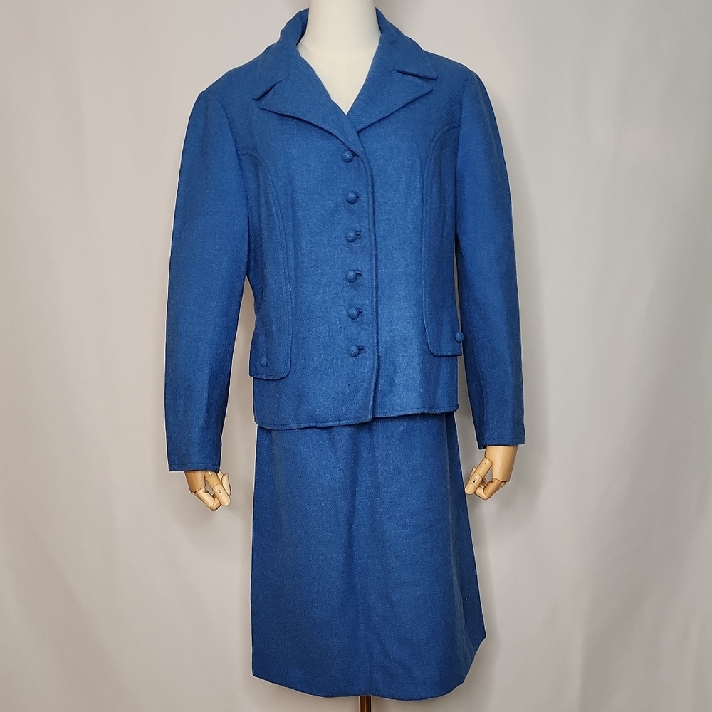 Weathercock Elegant Blue Skirt Blazer Set